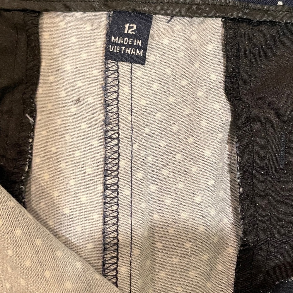 High Waist Navy Blue Poka Dot Women's Shorts Size: 12 - Picture 2 of 7
